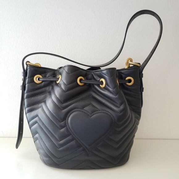 Gucci Marmont 2.0 Matelassé Bucket Bag - Black - Picture 3 of 8